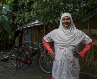 Bangladesh_Female doctor with white coat and hijab